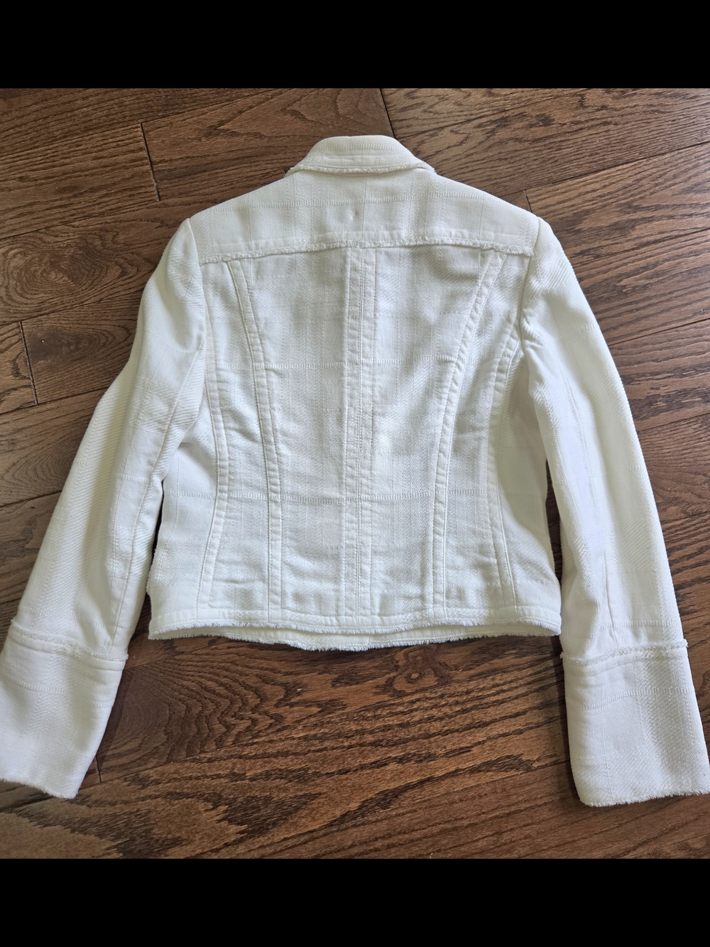 Burberry White Cotton-Blend Button Front Jacket Size 8 - Picture 11 of 16